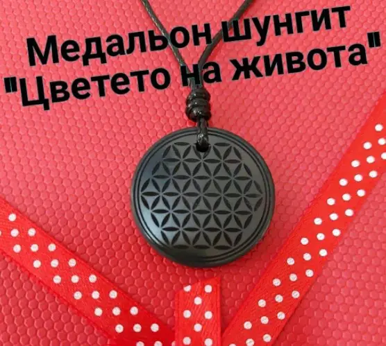 Медкальони с лазерни изображения_Медальон Цветето на живота - 3D ефет_50 мм_Булман Шунгит_shungite.space_15